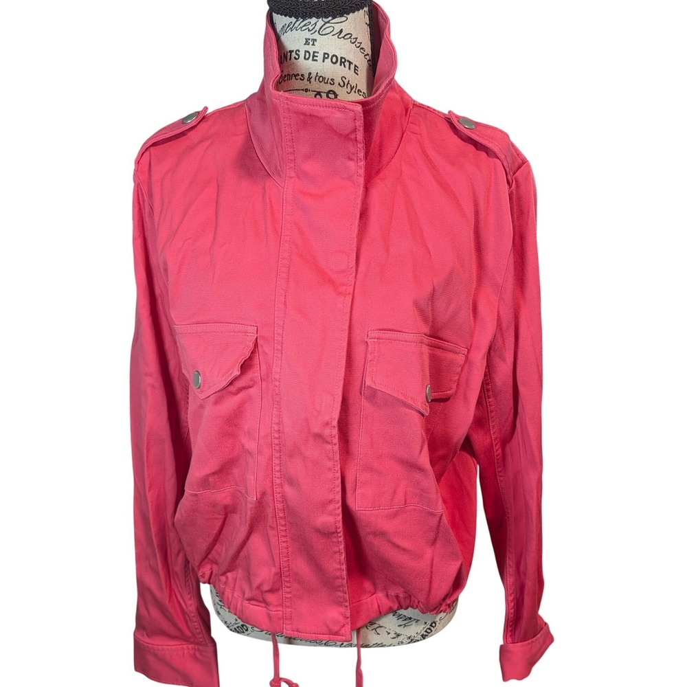 Liverpool Los Angeles Pink Coral Utility Jacket XL Lyocell Cotton Drawstring